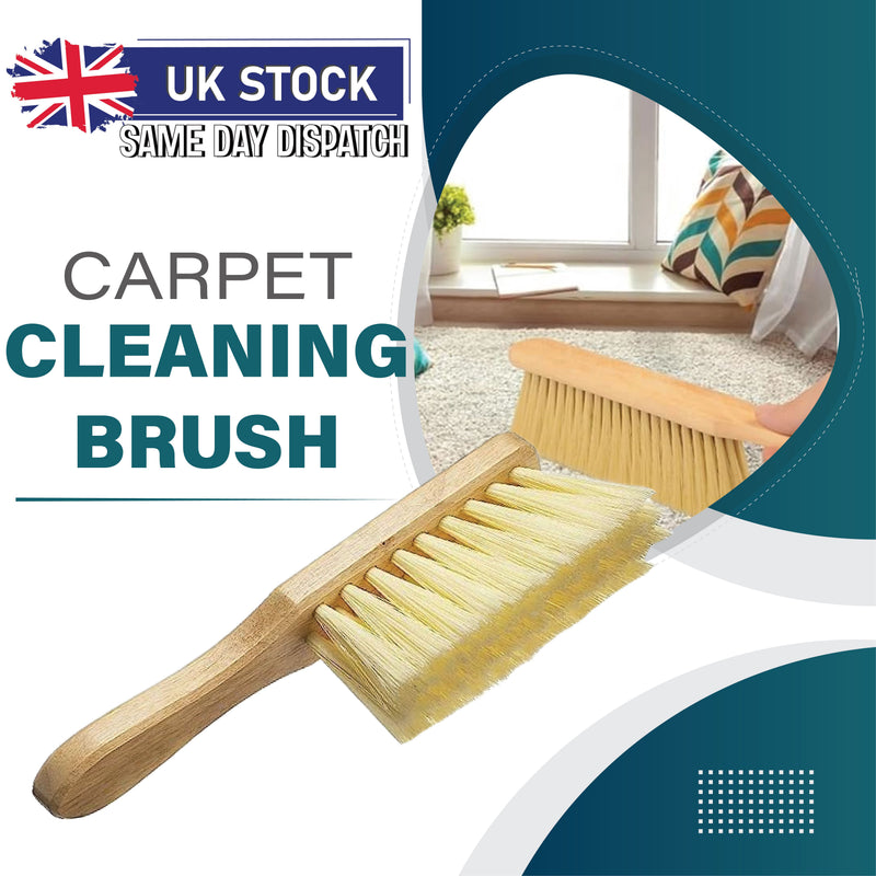 Wooden Dust Brush, Soft Bristle Hand Broom with Wood Handle, 27cm,  for Sofa, Bed, Car, Carpet, Fireplace 1pk