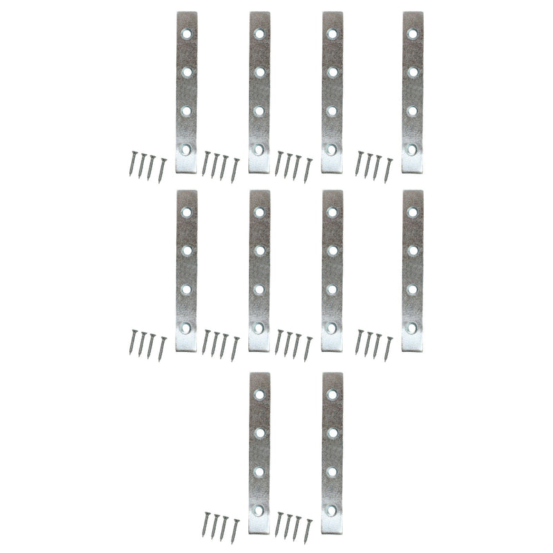 100mm Mild Steel Mending Plates Heavy Duty Straight Repair Joining Flat Mending Corner Brace Straight Plates Metal Brackets with Screws for Repairing, Fixing, Joining Furniture