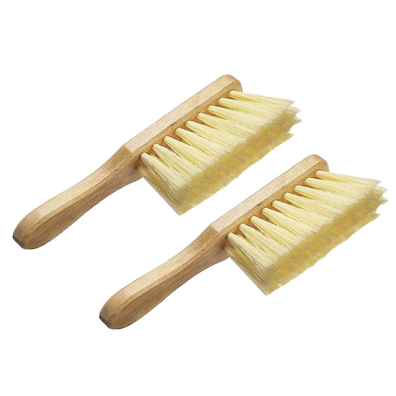 Wooden Dust Brush, Soft Bristle Hand Broom with Wood Handle, 27cm, Set of 2, for Sofa, Bed, Car, Carpet, Fireplace