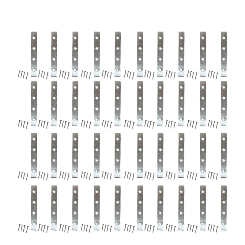 100mm Mild Steel Mending Plates Heavy Duty Straight Repair Joining Flat Mending Corner Brace Straight Plates Metal Brackets with Screws for Repairing, Fixing, Joining Furniture