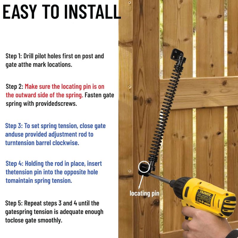 Gate Spring Closer – Adjustable Wooden Gate Closer with Fittings – 200mm