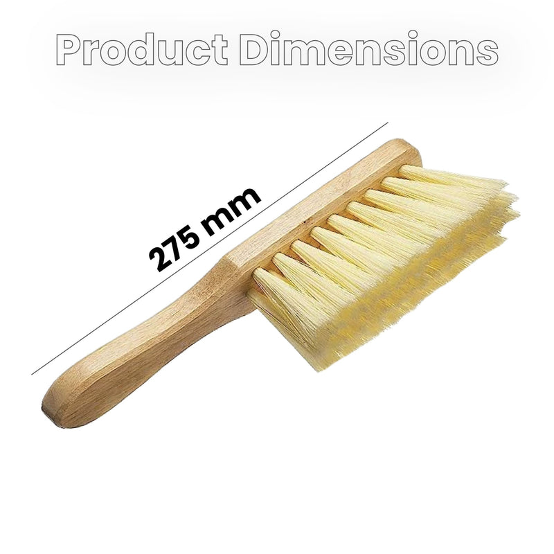 Wooden Dust Brush, Soft Bristle Hand Broom with Wood Handle, 27cm, Set of 2, for Sofa, Bed, Car, Carpet, Fireplace