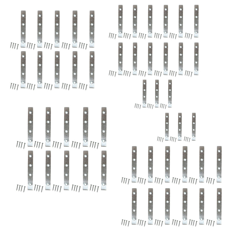 100mm Mild Steel Mending Plates Heavy Duty Straight Repair Joining Flat Mending Corner Brace Straight Plates Metal Brackets with Screws for Repairing, Fixing, Joining Furniture