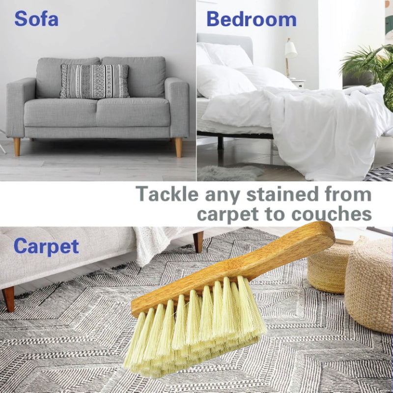 Wooden Dust Brush, Soft Bristle Hand Broom with Wood Handle, 27cm,  for Sofa, Bed, Car, Carpet, Fireplace 1pk