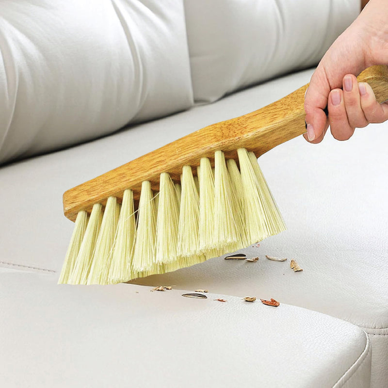 Wooden Dust Brush, Soft Bristle Hand Broom with Wood Handle, 27cm,  for Sofa, Bed, Car, Carpet, Fireplace 1pk