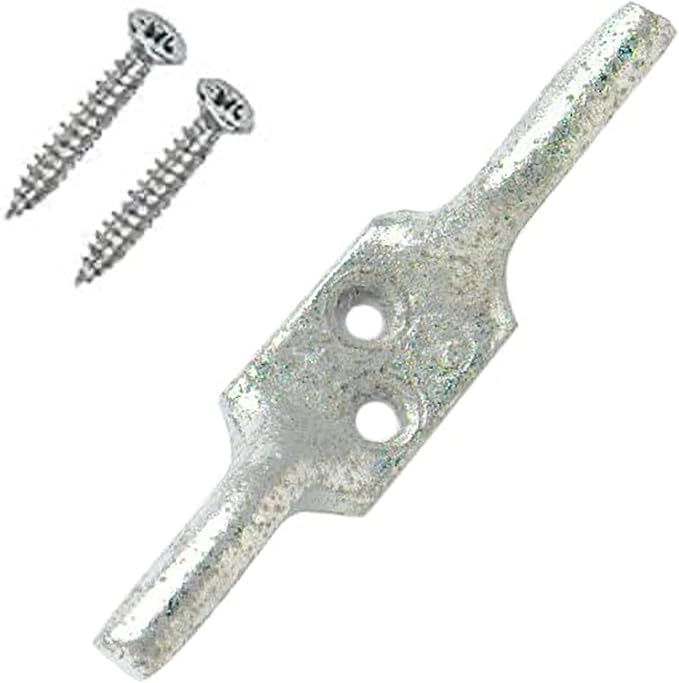 Cleat Hook 100mm Heavy Duty Black Coated Rope Cord Cleat Hook