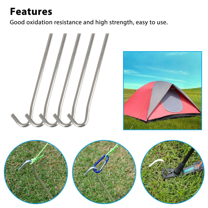 Galvanised Steel Heavy Duty Tent Pegs, Lightweight Tent Hard Ground Pegs Garden Stakes Nails, Garden Pegs for Trampolines, Football Nets, Gazebos, Tents, Camping and Outdoor – (9inch)