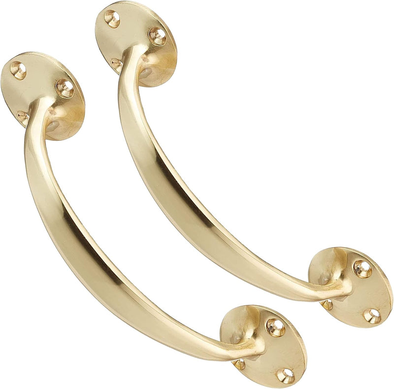 Victorian Bow Shaped Cupboard Cabinet Door Handle with Screw for Furniture Drawer Pulls Cupboards, 150mm (6 Inch), Polished Brass Brass Bow Handle