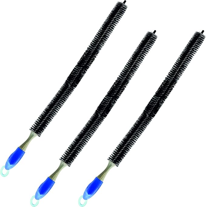 Radiator Cleaning Brush Long handle, Flexible Bendable Long Reach Bristle Brush Grip Handle Radiator Duster Cleaning Tool for Refrigerator, Washing Machine to Dirt Dust Lint Blockage–57 cm