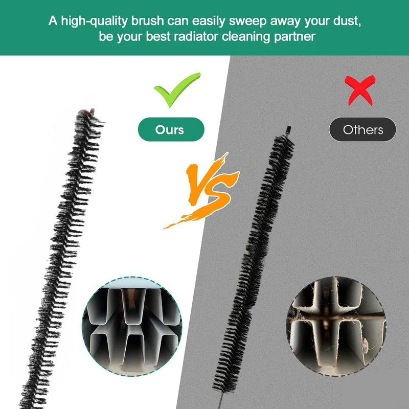 Radiator Cleaning Brush Long handle, Flexible Bendable Long Reach Bristle Brush Grip Handle Radiator Duster Cleaning Tool for Refrigerator, Washing Machine to Dirt Dust Lint Blockage–57 cm