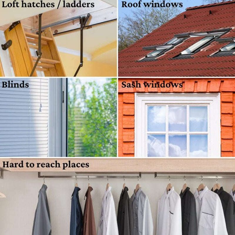 Pole Hook, for Blinds, Attic Ladders, Loft Hatch, and Windows, Sash Window Pole Hook, Skylight roof Window Catch Pole Hook Fits in Telescopic Pole