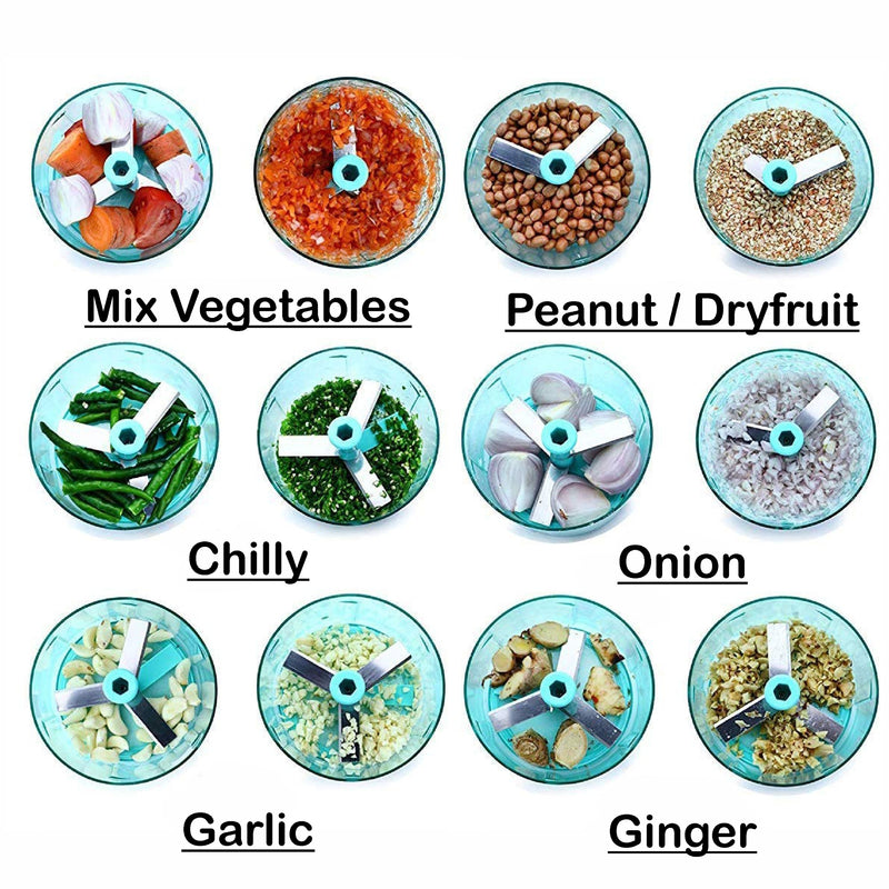 Manual Food Chopper, Pull String, BPA Free PP Plastic, 900ml, Pink, for Chopping Onion, Vegetables, Fruits, Nuts