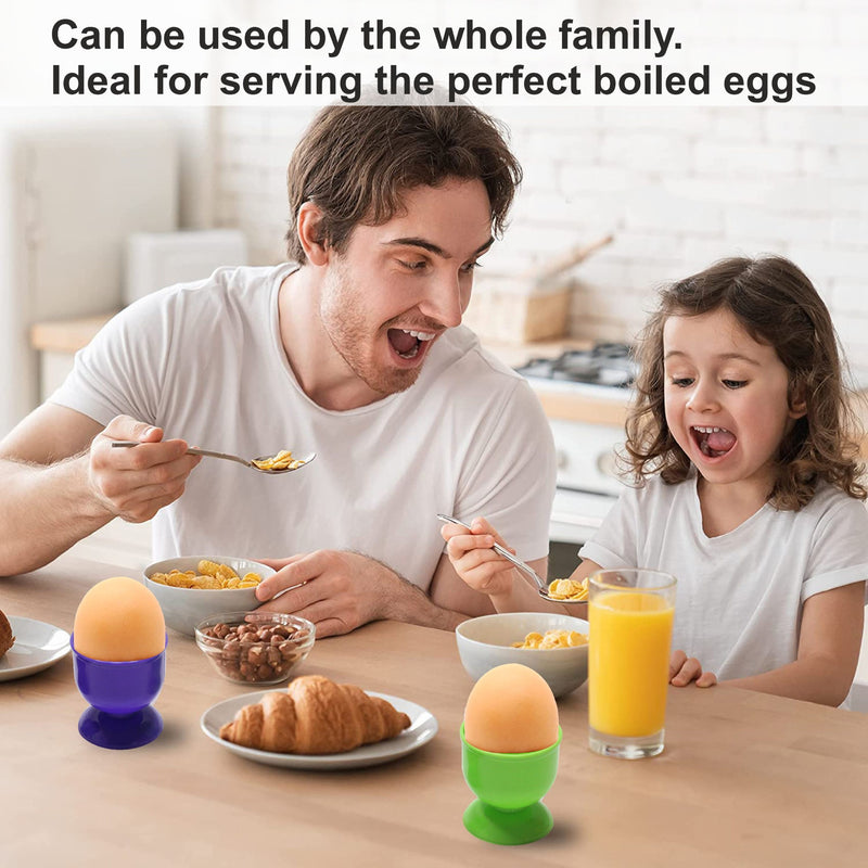 Plastic Egg Cups Set; Soft Boiled Egg Cup Holders for Breakfast, Serving Egg Cups, Egg Cups Stand for Kitchen – Set of 4