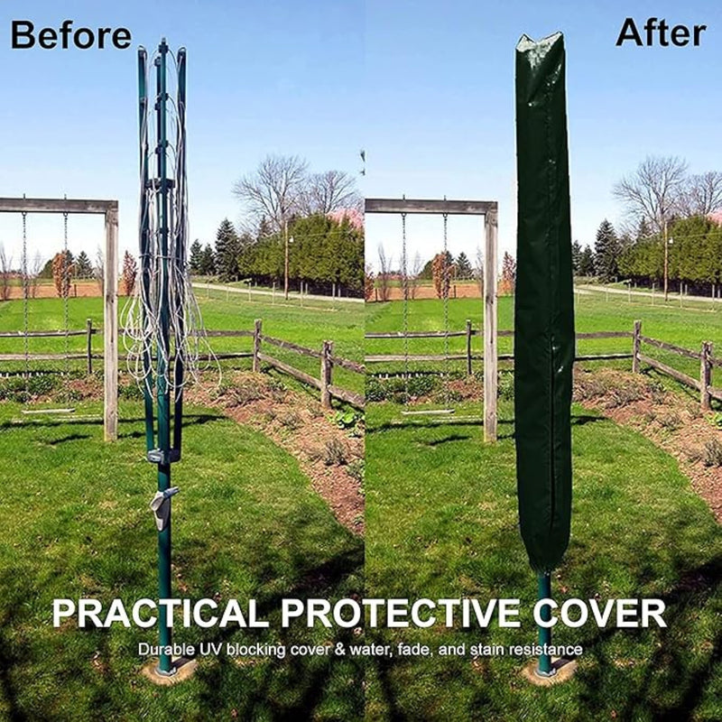 Rotary line Cover, Outdoor Clothes Airier Protective Cover, Waterproof, Windproof, tough UV treated with tie-down cord, Great Protection for Garden Dryer and Airier