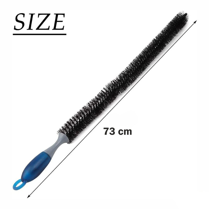 Radiator Cleaning Brush Long handle, Flexible Bendable Long Reach Bristle Brush Grip Handle Radiator Duster Cleaning Tool for Refrigerator, Washing Machine to Dirt Dust Lint Blockage–57 cm
