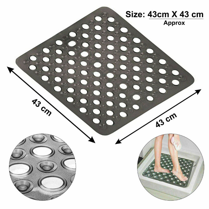 Shower Mat Anti-Slip,Anti-Mould,Machine-Washable Quadrant Bath Mat For Walk In Shower Tray,Bathtub Shower Mats Non-Slip Drain Holes Suction Cups,Latex Resistant Ideal For Kids & Elderly