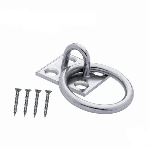 Silver metal chain plate ring