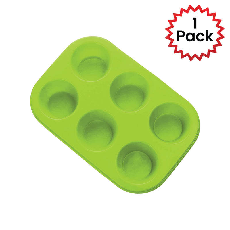 Silicone Muffin Tray, Non-Stick 6 Cup Silicone Muffins Pan, Reusable Food Grade Silicone Baking Tray for Making Egg Muffin, Cupcake, Quiches, Frittatas, Yorkshire Pudding