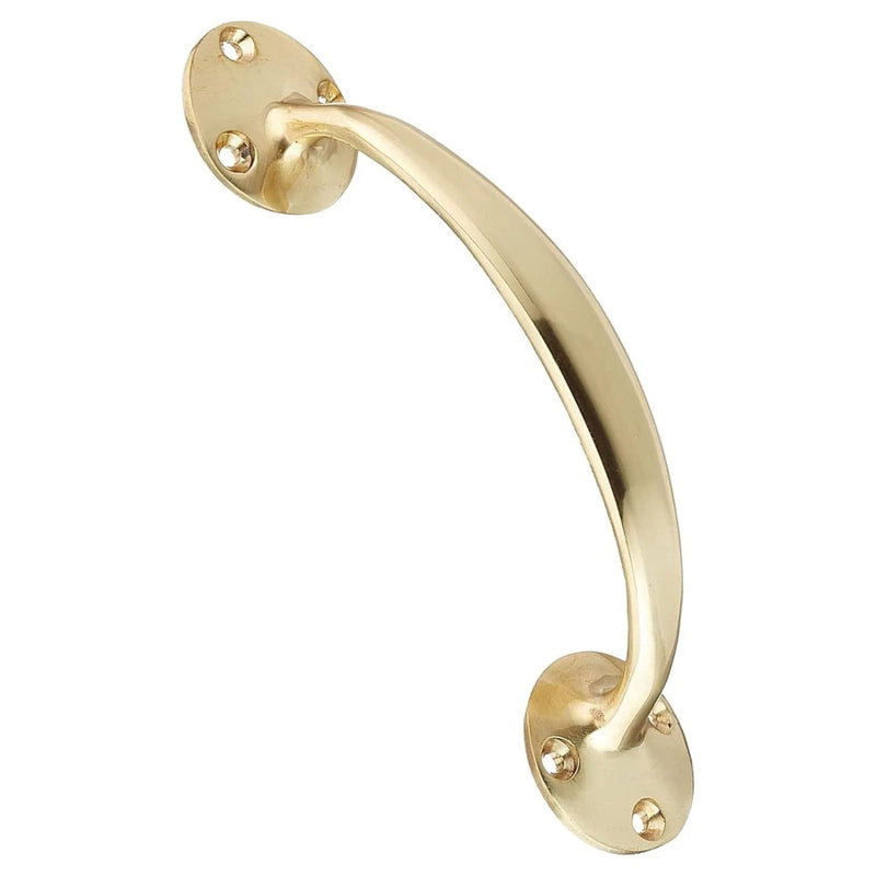 Victorian Bow Shaped Cupboard Cabinet Door Handle with Screw for Furniture Drawer Pulls Cupboards, 150mm (6 Inch), Polished Brass Brass Bow Handle