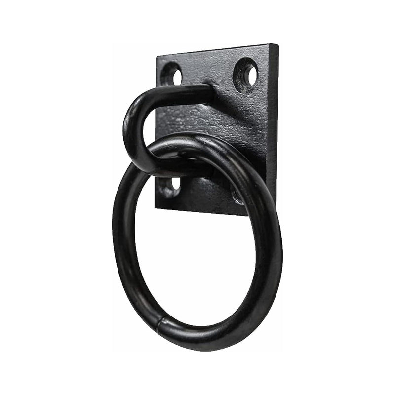 Heavy Duty galvanised Ring on Plate, Horse tie up Rings with Screws, Ring Plate for Horse Stable Tie Ring, decking Rope Fittings Rust Proof Tie Rings - 50 x 50 mm