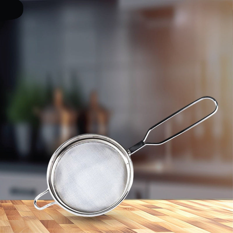 Stainless Steel Tea Fine Mesh Strainer, Tea Infuser for Loose Tea, Mini Mesh Sifter Stainless Steel Cooking Sieve Loose Leaf Tea sieves and strainers with Non Slip Handle