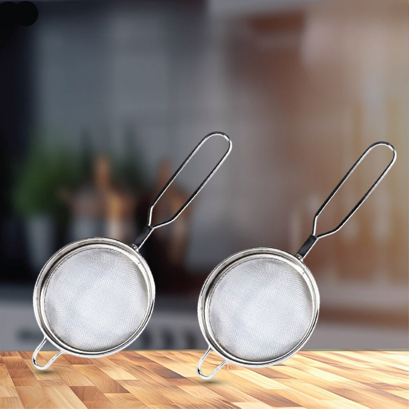 Stainless Steel Tea Fine Mesh Strainer, Tea Infuser for Loose Tea, Mini Mesh Sifter Stainless Steel Cooking Sieve Loose Leaf Tea sieves and strainers with Non Slip Handle